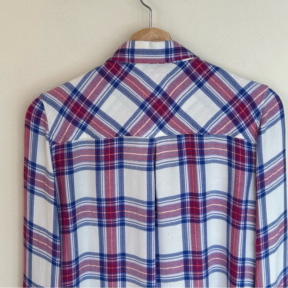 Rails Soft Plaid Button-Up Top Hunter White Azure… - image 4